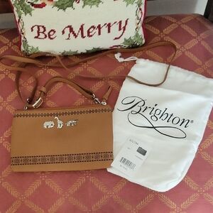 NWT's Brighton Brown Crossbody Bag with African Animals